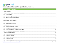 Common Data Model (CDM) Specification, Version 3.1 1. Table of