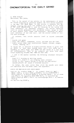 Onomatopoeia: The Daily Grind - Digital Commons @ Butler University