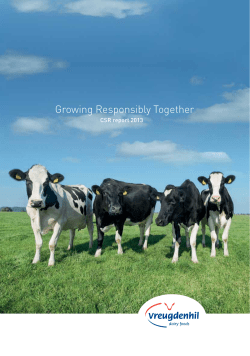 CSR report 2013 - Vreugdenhil Dairy Foods