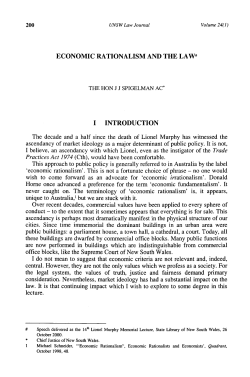 Economic Rationalism and the Law