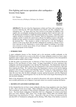 Fire-fighting and rescue operations after earthquakes &ndash; lessons from