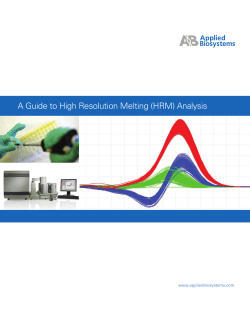 A Guide to High Resolution Melting (HRM)