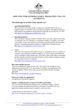 Other Family checklist - Australian Embassy in Myanmar