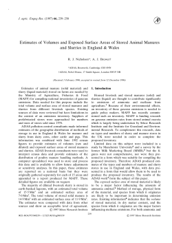 Estimates of Volumes and Exposed Surface Areas of Stored Animal