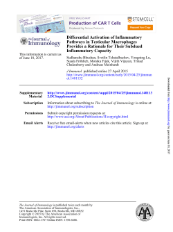 Inflammatory Capacity Provides a Rationale for Their Subdued