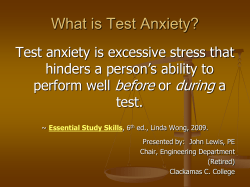 What is Test Anxiety? - Clackamas Community College