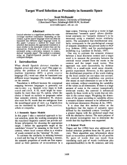 Target Word Selection as Proximity in Semantic