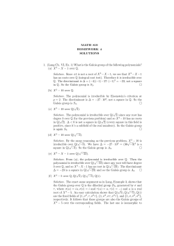 MATH 819 HOMEWORK 4 SOLUTIONS 1. (Lang Ch. VI, Ex. 1) What