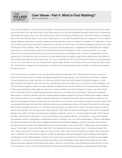 Core Values - Part 4: What is Foot Washing?