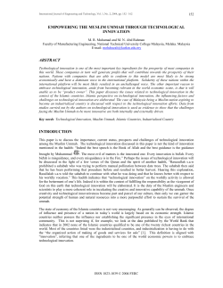 empowering the muslim ummah through technological - IJET