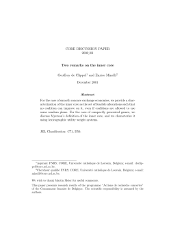 CORE DISCUSSION PAPER 2002/01 Two remarks on the inner