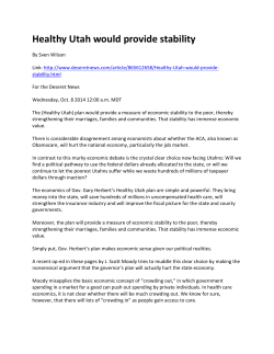 Healthy Utah would provide stability