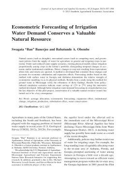 Econometric Forecasting of Irrigation Water