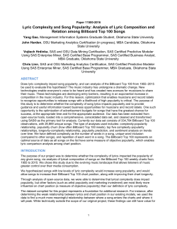 Lyric Complexity and Song Popularity