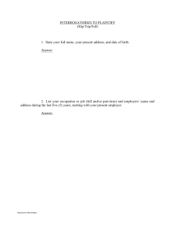 Interrogatories to Plaintiff (Slip/Trip/Fall)