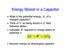 Energy Stored in a Capacitor Vq WU &Delta; = = &Delta;