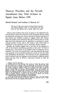 Chancery Procedure and the Seventh Amendment: Jury Trial of