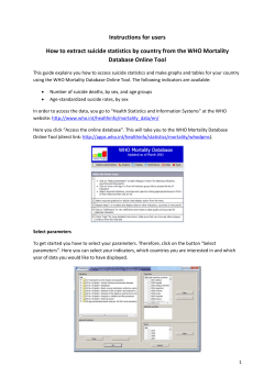 Instructions for users How to extract suicide statistics by country from