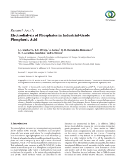 Electrodialysis of Phosphates in Industrial