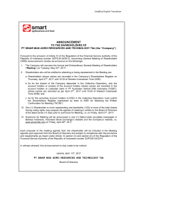 announcement - PT SMART Tbk