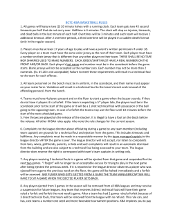 BCTC-KBA BASKETBALL RULES
