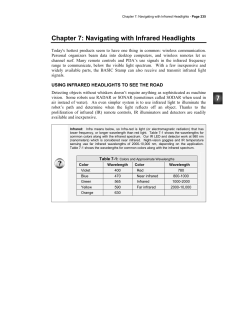 Chapter 7: Navigating with Infrared Headlights