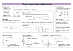 Physics: Speed, Velocity and Acceleration