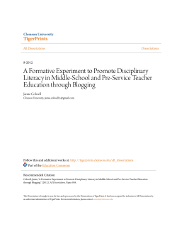 A Formative Experiment to Promote Disciplinary
