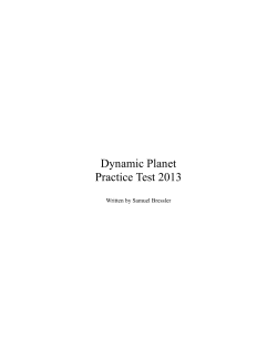 Dynamic Planet Practice Test 2013
