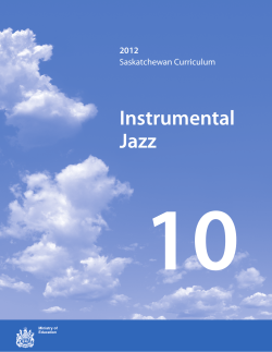 Instrumental Jazz 10 - Saskatchewan Curriculum