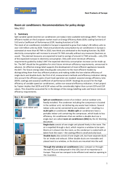 Room air conditioners: Recommendations for policy design