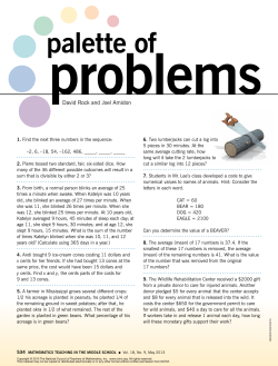 Palette of Problems