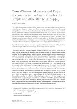 Cross-Channel Marriage and Royal Succession in the Age of