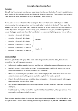 Surviving the Higher Language Paper The basics