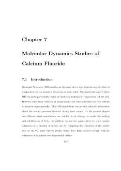Molecular Dynamics Studies of Calcium Fluoride