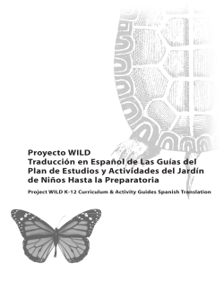 Proyecto WILD Traducci&oacute;n en Espa&ntilde;ol de Las Gu&iacute;as