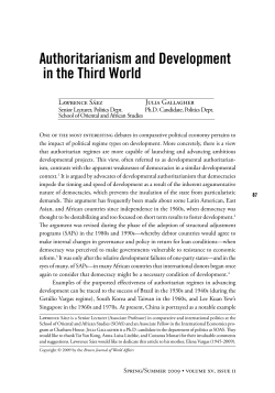 Authoritarianism and Development in the Third