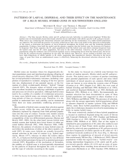 patterns of larval dispersal and their effect on the maintenance of a