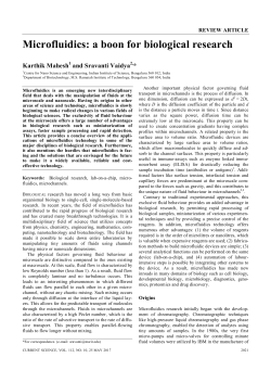 Microfluidics: a boon for biological research