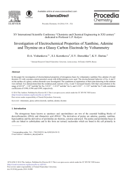 Investigation of Electrochemical Properties of Xanthine, Adenine