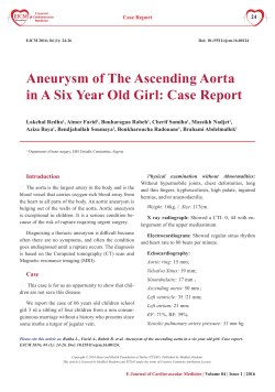Aneurysm of The Ascending Aorta in A Six Year Old Girl