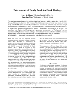 Determinants of Family Bond And Stock Holdings