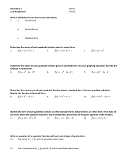Secondary 2 Name: 12.6 Assignment Period: Write a definition for