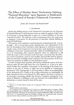 Declarations Defining upon Signature or Ratification of the Council