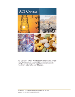 ACI Capital is a New York-based middle