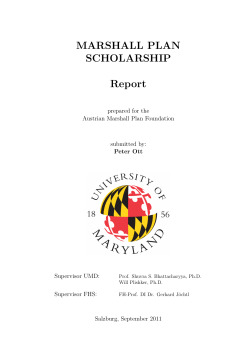 SCHOLARSHIP Report - Austrian Marshall Plan Foundation