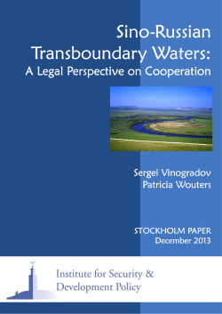 Sino-Russian Transboundary Waters