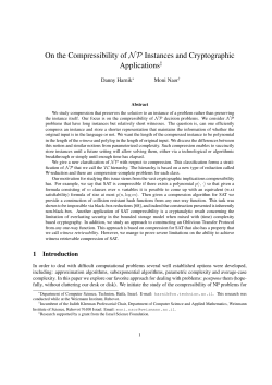 On the Compressibility of NP Instances and
