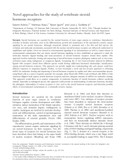 Novel approaches for the study of vertebrate steroid hormone