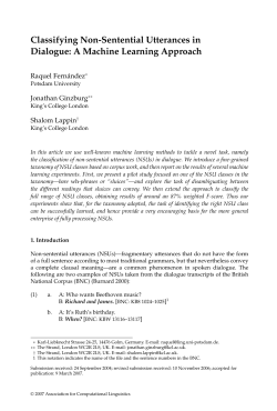Classifying Non-Sentential Utterances in Dialogue: A Machine